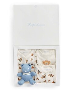 Polo Ralph Lauren set de bumbac pentru bebelusi culoarea bej