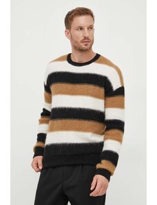 BOSS pulover din amestec de lana barbati, culoarea negru