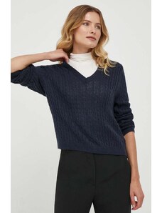 Tommy Hilfiger pulover de lana femei, culoarea albastru marin, light
