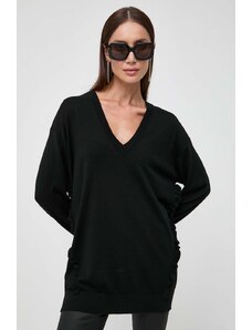 Pinko pulover de lana femei, culoarea negru, light