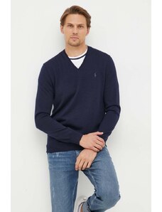 Polo Ralph Lauren pulover de lana barbati, culoarea albastru marin, light