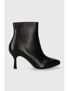 Wojas cizme de piele femei, culoarea negru, cu toc cui, 5520751