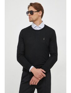 Polo Ralph Lauren pulover de lana barbati, culoarea negru