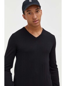 HUGO pulover de lana barbati, culoarea negru, light
