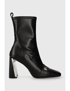 Karl Lagerfeld cizme de piele MASQUE femei, culoarea negru, cu toc drept, KL30760