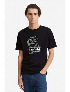 Wood Wood tricou din bumbac X Garfield culoarea negru, cu imprimeu 30045702.2222-BLACK
