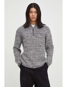 Marc O'Polo pulover din amestec de lana DENIM barbati, culoarea negru, călduros, cu turtleneck
