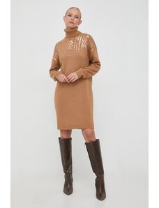 Liu Jo rochie din amestec de lana culoarea maro, mini, drept