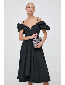 Pinko rochie culoarea negru, midi, evazati