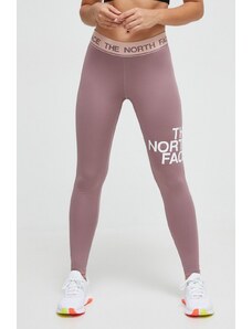 The North Face leggins de antrenament culoarea roz, cu imprimeu