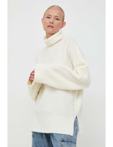 Notes du Nord pulover de lana femei, culoarea bej, cu guler