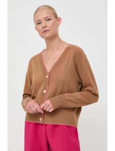 Pinko cardigan din lana culoarea maro, light