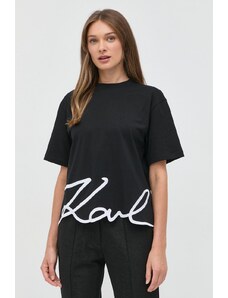 Karl Lagerfeld tricou din bumbac culoarea negru