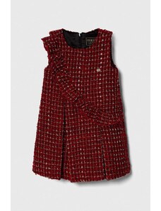 Guess rochie din amestec de lână pentru copii culoarea rosu, mini, evazati