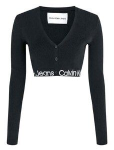CALVIN KLEIN Jachetă Logo Intarsia Sweater Cardigan J20J221961 BEH ck black