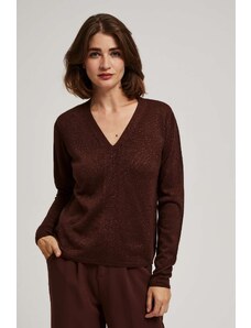 Moodo Sweater with metal thread and V-neck