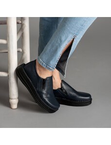 Pantofi confortabili din piele naturala 9005 albastru Dr. Calm