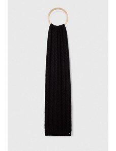 Lauren Ralph Lauren esarfa din amestec de lana culoarea negru, neted