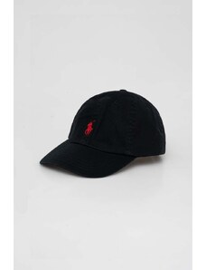 Polo Ralph Lauren șapcă de baseball din bumbac culoarea negru, cu imprimeu 710548524