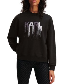 KARL LAGERFELD Futer Rhinestone Sweatshirt 236W1807 999 black
