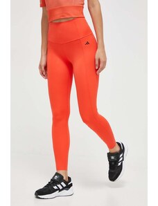 adidas Performance leggins de antrenament Optime Power culoarea portocaliu, neted