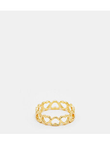 ASOS Curve ASOS DESIGN Curve 14k gold plated ring with cut out heart design in gold tone