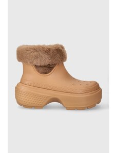 Crocs cizme de iarna Stomp Lined Boot culoarea maro, 208718
