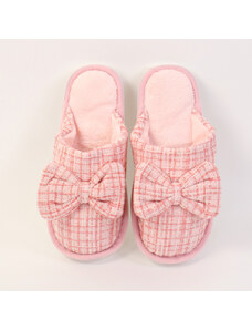 Papuci de casa cu fundita roz Semi