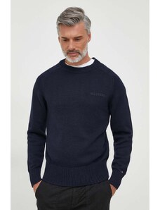 Tommy Hilfiger pulover de bumbac culoarea albastru marin