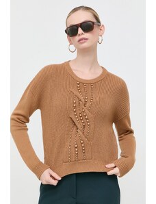 Liu Jo pulover de lana femei, culoarea maro