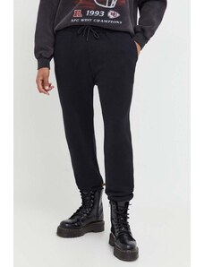 Abercrombie & Fitch pantaloni de trening culoarea negru, neted