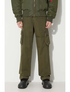 Alpha Industries pantaloni de bumbac Jet Pant culoarea verde, drept 101212.142