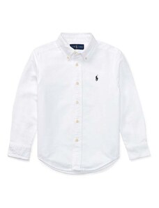 Polo Ralph Lauren camasa de bumbac pentru copii culoarea alb
