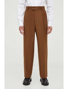 Tiger Of Sweden pantaloni de lana culoarea maro, drept