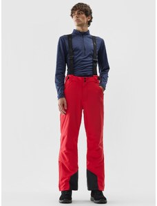 4F Pantaloni de schi cu bretele membrana 8000 pentru bărbați - roșii - L
