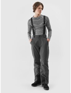 4F Pantaloni de schi cu bretele membrana 8000 pentru bărbați - gri - M