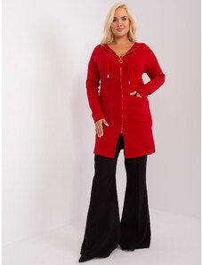Fashionhunters Red plus size cardigan with viscose