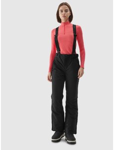 4F Pantaloni de schi cu bretele membrana 8000 pentru femei - negri - L