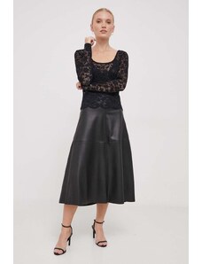 Sisley bluza femei, culoarea negru, modelator