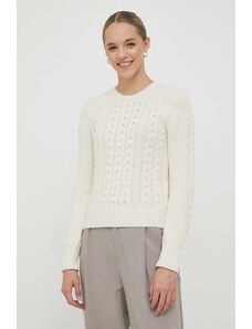 Lauren Ralph Lauren pulover de bumbac culoarea bej, light