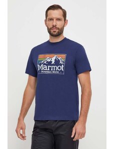 Marmot tricou sport MMW Gradient culoarea albastru marin, cu imprimeu
