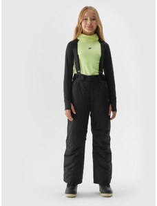 4F Pantaloni de schi cu bretele membrana 8000 pentru fete - negri - 122