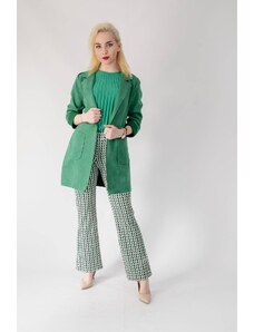 Fashion App Blazer Verde, Piele Intoarsa Eco, Andreea