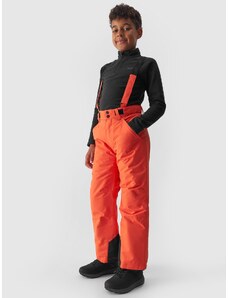 4F Pantaloni de schi cu bretele membrana 8000 pentru băieți - portocalii - 128