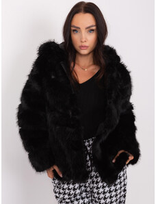 Fashionhunters Black fur transitional jacket