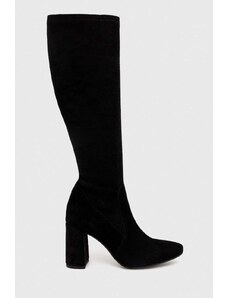 Wojas cizme din piele intoarsa femei, culoarea negru, cu toc drept, 7104181