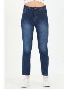 BİKELİFE bleumarin cu talie înaltă Skinny Leg Mom Jeans.