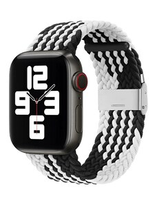RYB Curea Apple Watch Braided Loop Black and White 45 44 42mm