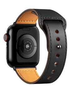 RYB Curea Apple Watch din Piele Neagra 45 44 42mm