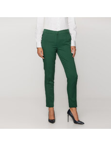 Willsoor Pantaloni de damă, Long Size, culoarea verde închis 12142